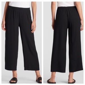 Eileen Fisher 100% Silk Georgette Ankle Pants Size M